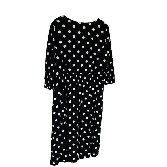 NWT AVA & VIV Black And White Polkadot MIDI Dress Size 2X Summer Beachy - Picture 6 of 8